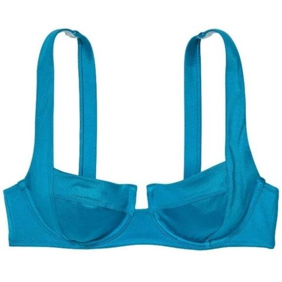 Victoria's Secret bikini top lace up tie in back Shoreline Blue ๐๐ - Picture 1 of 3